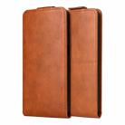 For Samsung Galaxy F06 5G / M06 5G Magnetic Vertical Flip Leather Phone Case with Buckle(Brown) - 2