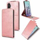 For Samsung Galaxy M56 5G Magnetic Vertical Flip Leather Phone Case with Buckle(Rose Gold) - 1