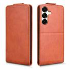 For Samsung Galaxy S25 FE 5G Magnetic Vertical Flip Leather Phone Case with Buckle(Brown) - 2