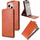 For Sharp Aquos R10 Magnetic Vertical Flip Leather Phone Case with Buckle(Brown) - 1