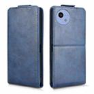 For Sharp Aquos wish5 Magnetic Vertical Flip Leather Phone Case with Buckle(Blue) - 2