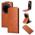 For Xiaomi 15 Ultra 5G Magnetic Vertical Flip Leather Phone Case with Buckle(Brown) - 1