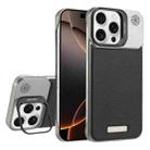 For iPhone 16 Pro Frameless Carbon Fiber Holder PC MagSafe Phone Case(Black) - 1