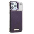 For iPhone 15 Pro Max Frameless Carbon Fiber Holder PC MagSafe Phone Case(Purple) - 2