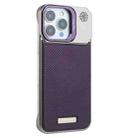 For iPhone 15 Pro Frameless Carbon Fiber Holder PC MagSafe Phone Case(Purple) - 2
