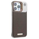For iPhone 14 Pro Frameless Carbon Fiber Holder PC MagSafe Phone Case(Desert Gold) - 2