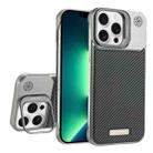 For iPhone 13 Pro Frameless Carbon Fiber Holder PC MagSafe Phone Case(Titanium Gray) - 1