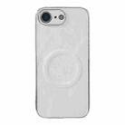 For iPhone 16e Electroplating PC Snow Bark Texture MagSafe Phone Case(White) - 1