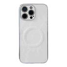 For iPhone 13 Pro Electroplating PC Snow Bark Texture MagSafe Phone Case(White) - 1