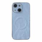 For iPhone 13 Electroplating PC Snow Bark Texture MagSafe Phone Case(Blue) - 1