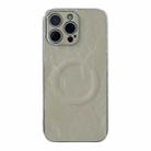 For iPhone 12 Pro Max Electroplating PC Snow Bark Texture MagSafe Phone Case(Cyan) - 1