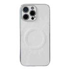 For iPhone 12 Pro Electroplating PC Snow Bark Texture MagSafe Phone Case(White) - 1