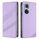For Honor 50 / Huawei nova 9 Embossed Multi-functional Wallet Retro Leather Phone Case(Light Purple) - 2