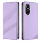 For Honor 50 SE / Huawei nova 9 SE Embossed Multi-functional Wallet Retro Leather Phone Case(Light Purple) - 2