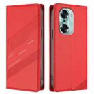 For Honor 60 Embossed Multi-functional Wallet Retro Leather Phone Case(Red) - 2