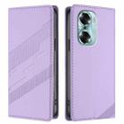 For Honor 60 Embossed Multi-functional Wallet Retro Leather Phone Case(Light Purple) - 2