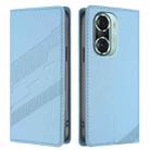 For Honor 60 Pro Embossed Multi-functional Wallet Retro Leather Phone Case(Light Blue) - 2