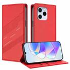 For Honor 60 SE Embossed Multi-functional Wallet Retro Leather Phone Case(Red) - 1