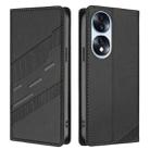 For Honor 70 Embossed Multi-functional Wallet Retro Leather Phone Case(Black) - 2