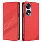 For Honor 70 Embossed Multi-functional Wallet Retro Leather Phone Case(Red) - 2