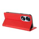 For Honor 70 Embossed Multi-functional Wallet Retro Leather Phone Case(Red) - 3