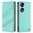 For Honor 70 Embossed Multi-functional Wallet Retro Leather Phone Case(Mint Green) - 2