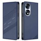 For Honor 70 Embossed Multi-functional Wallet Retro Leather Phone Case(Dark Blue) - 2