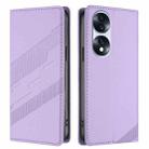 For Honor 70 Pro Embossed Multi-functional Wallet Retro Leather Phone Case(Light Purple) - 2