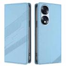 For Honor 70 Pro Embossed Multi-functional Wallet Retro Leather Phone Case(Light Blue) - 2