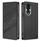 For Honor 80 Embossed Multi-functional Wallet Retro Leather Phone Case(Black) - 2