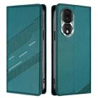 For Honor 80 Embossed Multi-functional Wallet Retro Leather Phone Case(Dark Green) - 2