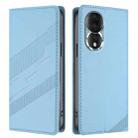 For Honor 80 Embossed Multi-functional Wallet Retro Leather Phone Case(Light Blue) - 2
