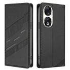 For Honor 90 Embossed Multi-functional Wallet Retro Leather Phone Case(Black) - 2