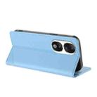 For Honor 90 Embossed Multi-functional Wallet Retro Leather Phone Case(Light Blue) - 3