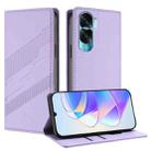 For Honor 90 Lite / X50i Embossed Multi-functional Wallet Retro Leather Phone Case(Light Purple) - 1