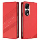For Honor 90 Pro Embossed Multi-functional Wallet Retro Leather Phone Case(Red) - 2