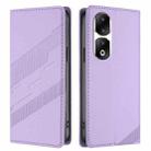 For Honor 90 Pro Embossed Multi-functional Wallet Retro Leather Phone Case(Light Purple) - 2