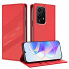 For Honor 200 Lite Global Embossed Multi-functional Wallet Retro Leather Phone Case(Red) - 1
