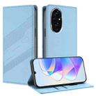 For Honor 200 Pro Embossed Multi-functional Wallet Retro Leather Phone Case(Light Blue) - 1
