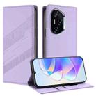 For Honor 400 Embossed Multi-functional Wallet Retro Leather Phone Case(Light Purple) - 1