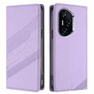 For Honor 400 Embossed Multi-functional Wallet Retro Leather Phone Case(Light Purple) - 2