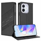 For Honor 400 Lite Embossed Multi-functional Wallet Retro Leather Phone Case(Black) - 1