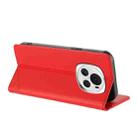 For Honor Magic6 Embossed Multi-functional Wallet Retro Leather Phone Case(Red) - 3