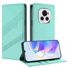 For Honor Magic6 Embossed Multi-functional Wallet Retro Leather Phone Case(Mint Green) - 1