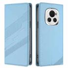 For Honor Magic6 Embossed Multi-functional Wallet Retro Leather Phone Case(Light Blue) - 2