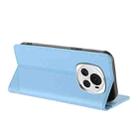 For Honor Magic6 Embossed Multi-functional Wallet Retro Leather Phone Case(Light Blue) - 3