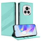 For Honor Magic6 Pro Embossed Multi-functional Wallet Retro Leather Phone Case(Mint Green) - 1