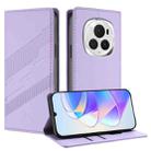 For Honor Magic6 Pro Embossed Multi-functional Wallet Retro Leather Phone Case(Light Purple) - 1