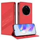 For Honor Magic7 Embossed Multi-functional Wallet Retro Leather Phone Case(Red) - 1