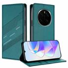 For Honor Magic7 Pro Embossed Multi-functional Wallet Retro Leather Phone Case(Dark Green) - 1